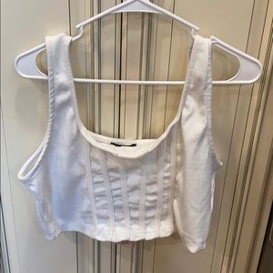 Misguided Structured Ribbed corset top